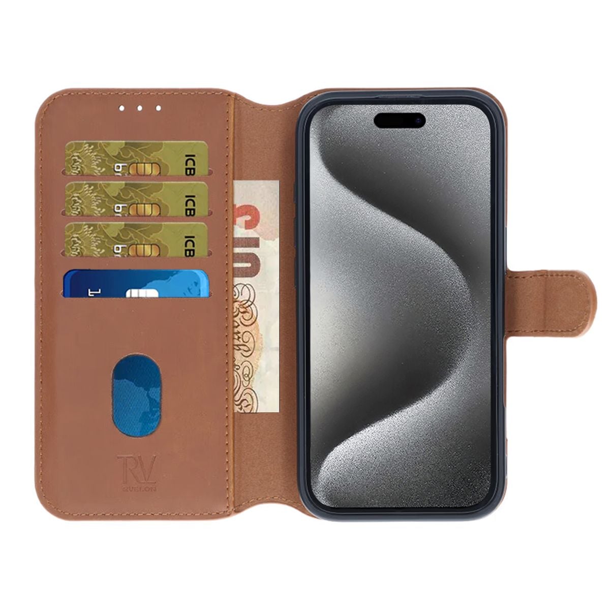 iPhone 16 Pro Max Plånboksfodral Magnet Rvelon - Brun image 2