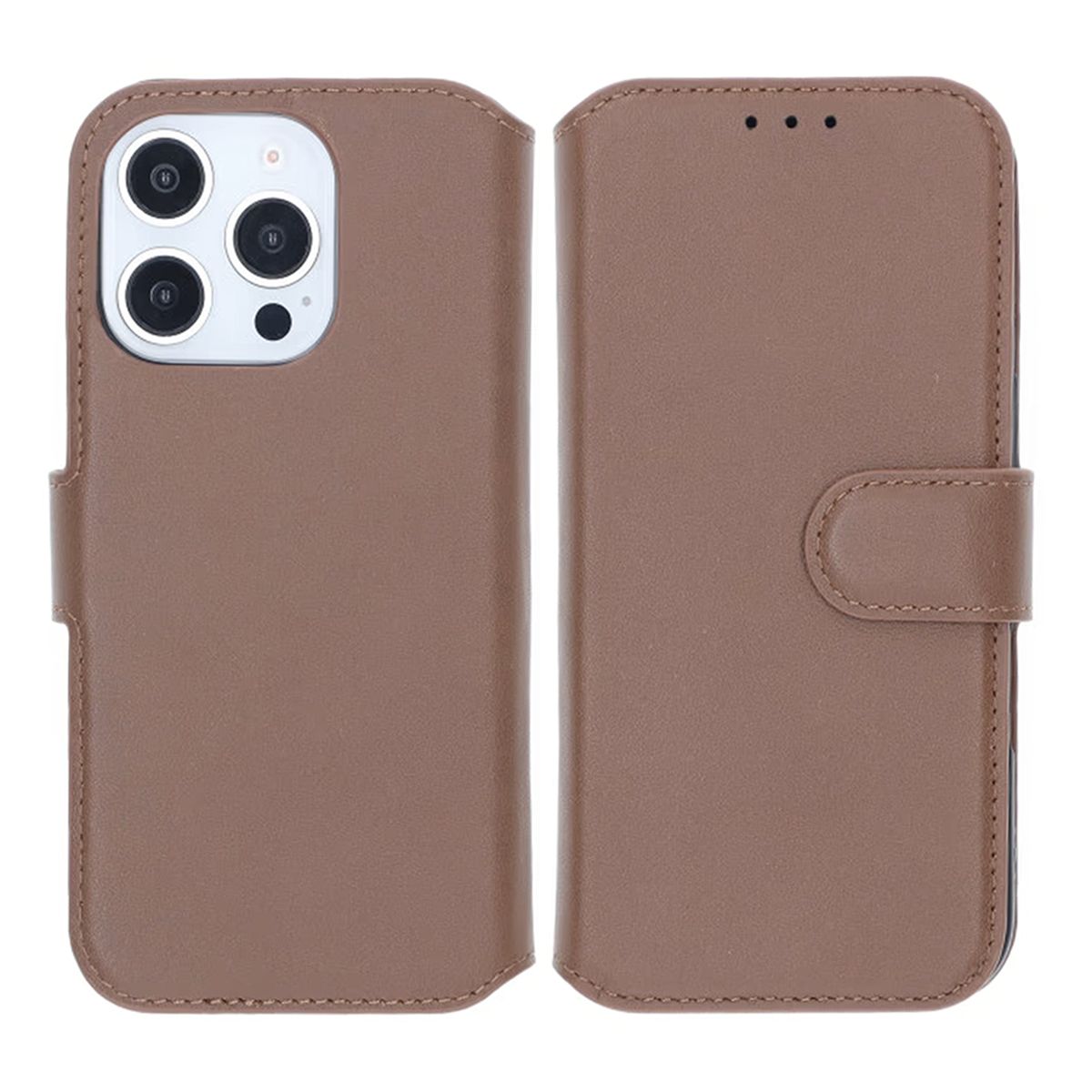 iPhone 16 Pro Plånboksfodral Äkta Läder Rvelon - Brun image 1