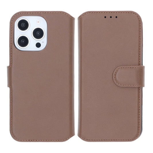 iPhone 16 Pro Plånboksfodral Äkta Läder Rvelon - Brun image 1