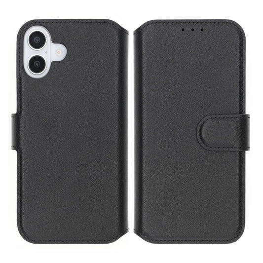 iPhone 16 Plus Plånboksfodral Äkta Läder Rvelon - Svart image 1