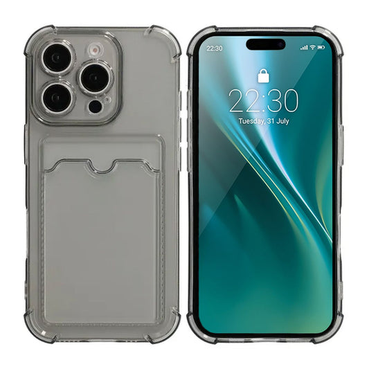 iPhone 16 Pro Mobilskal Stöttåligt med Korthållare - Svart image 1