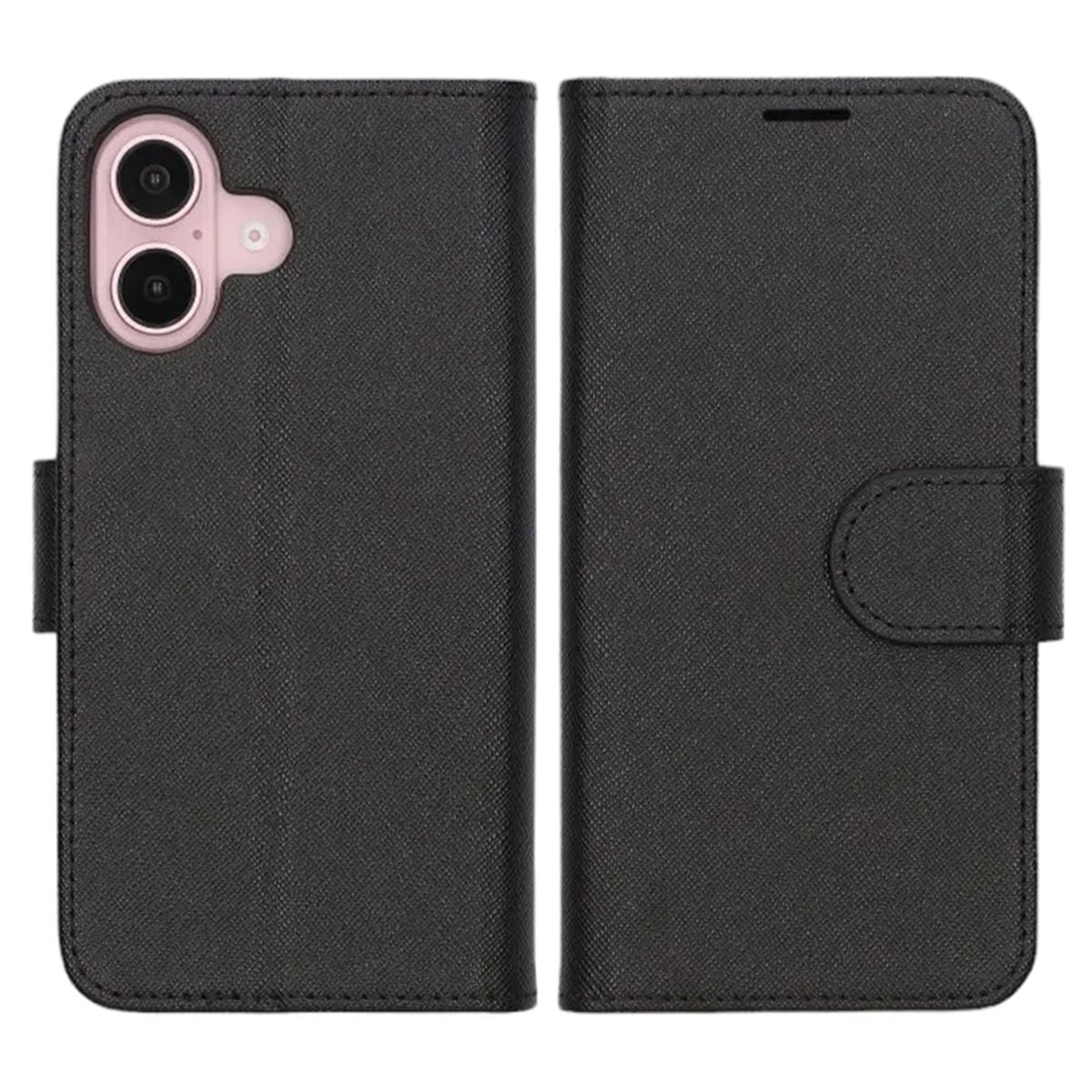 iPhone 16 Plånboksfodral med Stativ - Svart image 1