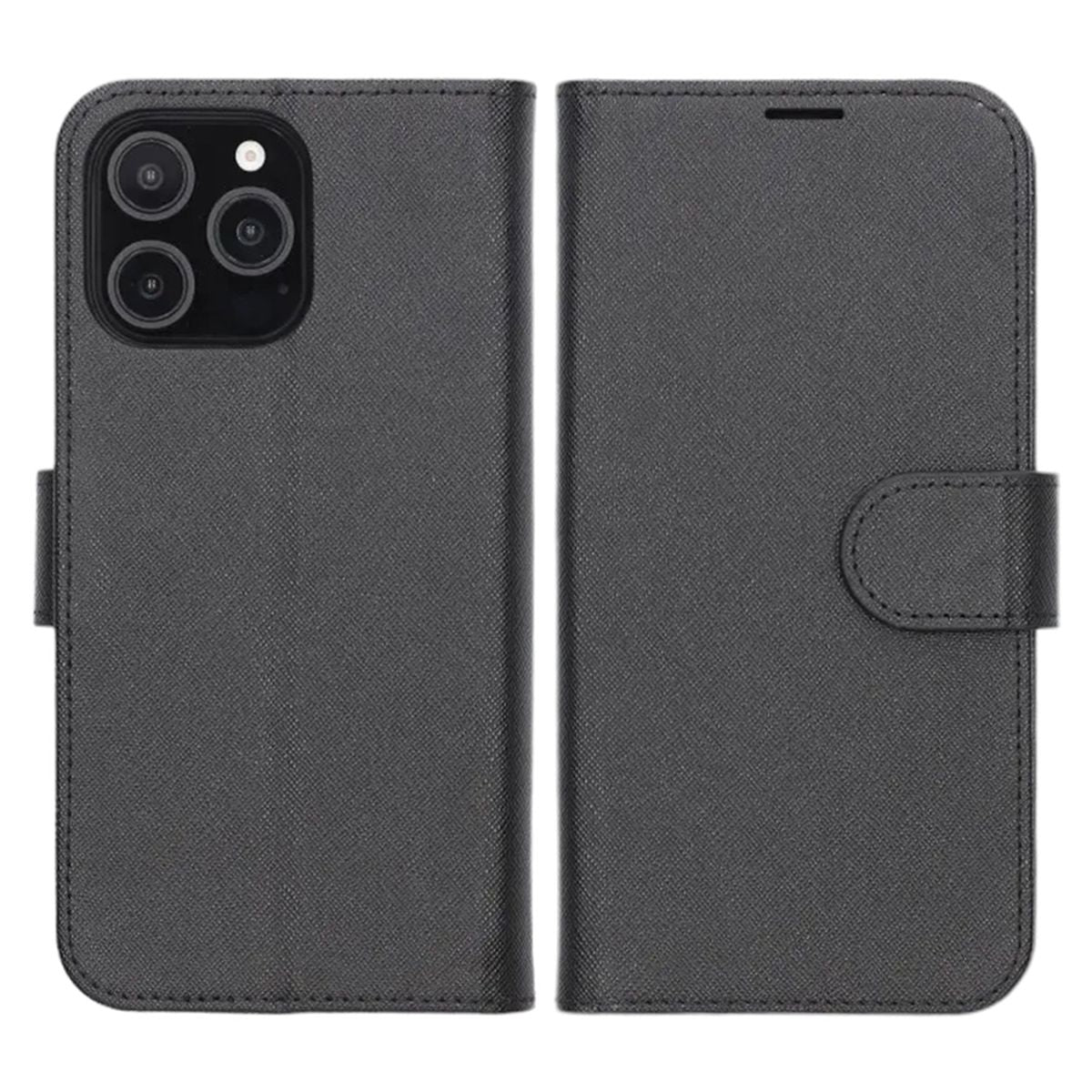 iPhone 16 Pro Max Plånboksfodral med Stativ - Svart image 1