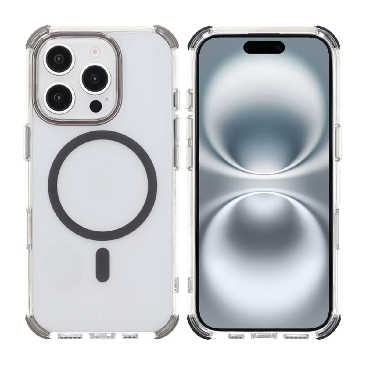 iPhone 16 Pro Rvelon Mobilskal Magnet med Kantskydd - Grå image 1