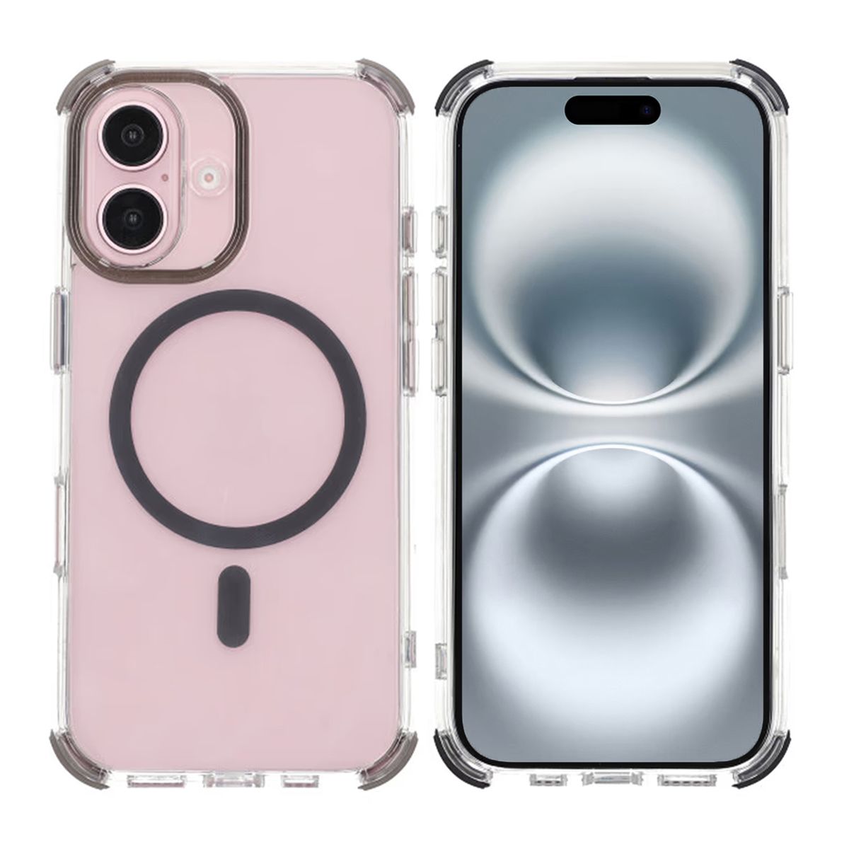 iPhone 16 Rvelon Mobilskal Magnet med Kantskydd - Grå image 1
