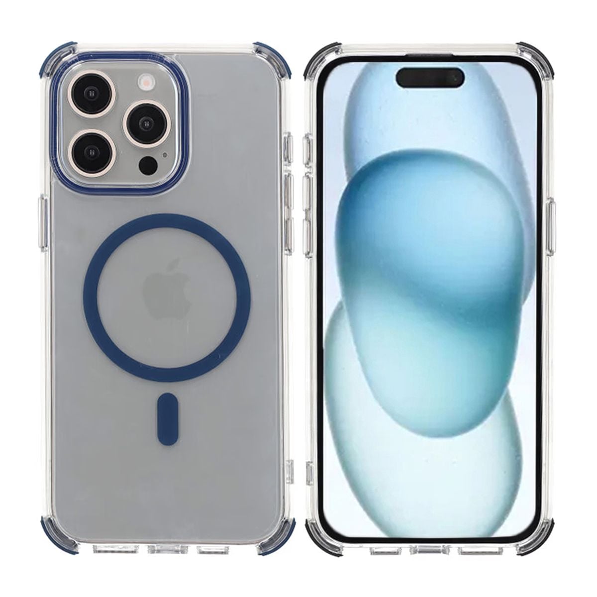 iPhone 15 Pro Rvelon Mobilskal Magnet med Kantskydd - Blå image 1