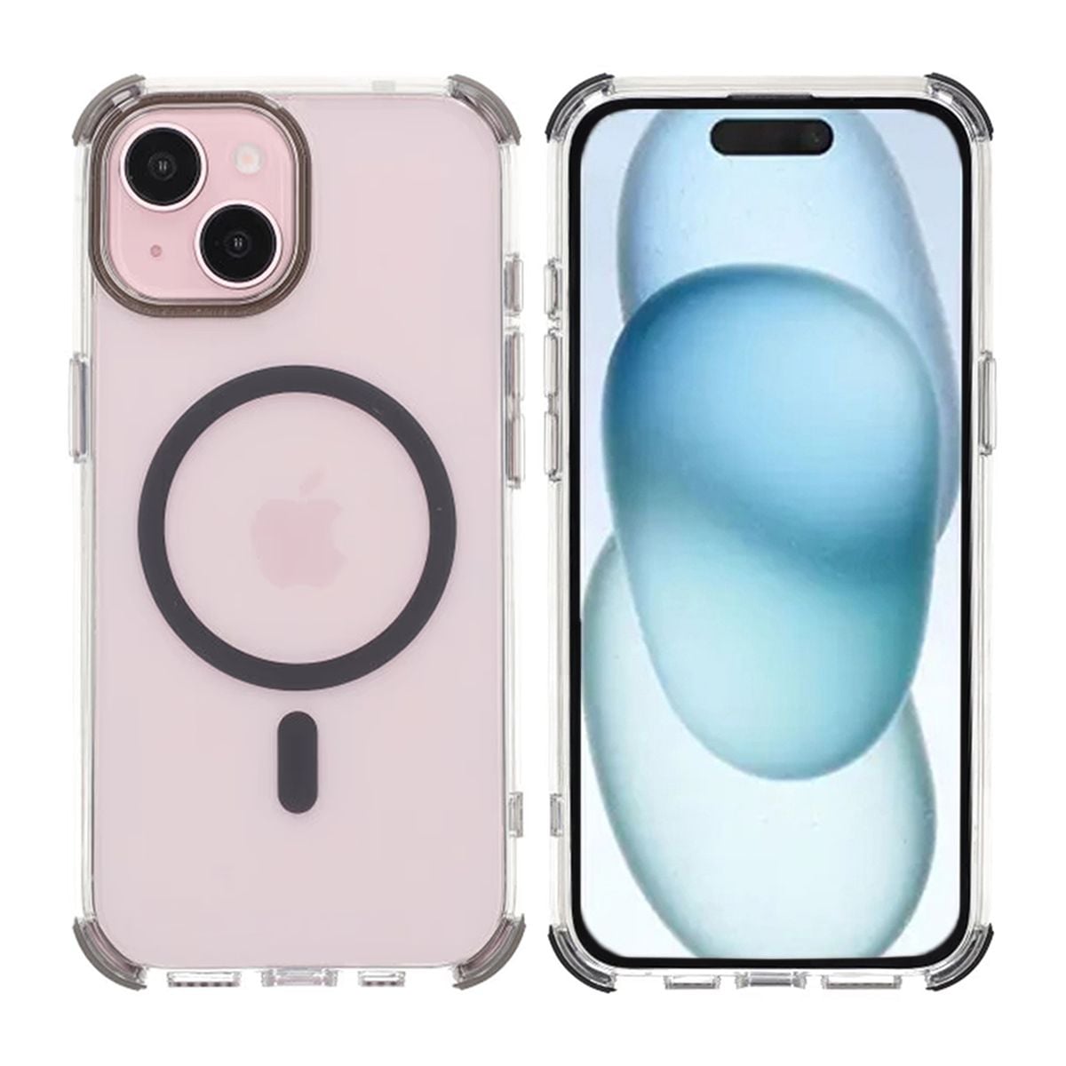 iPhone 15 Rvelon Mobilskal Magnet med Kantskydd - Grå image 1