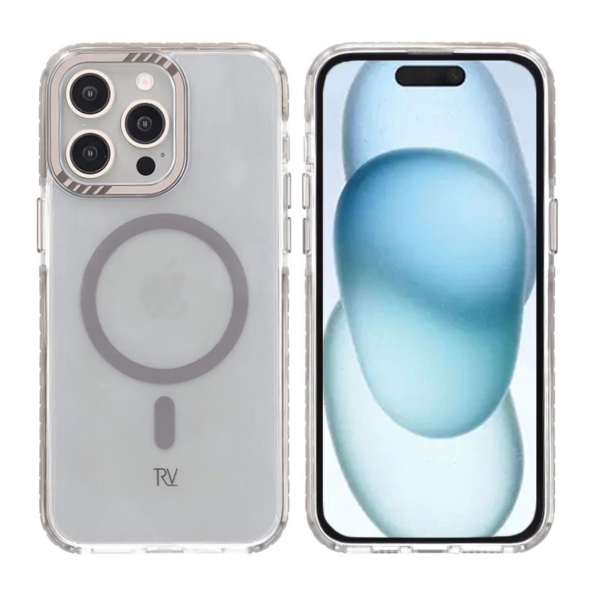 iPhone 15 Pro Max Rvelon Mobilskal Magnet Förstärkt - Grå image 1