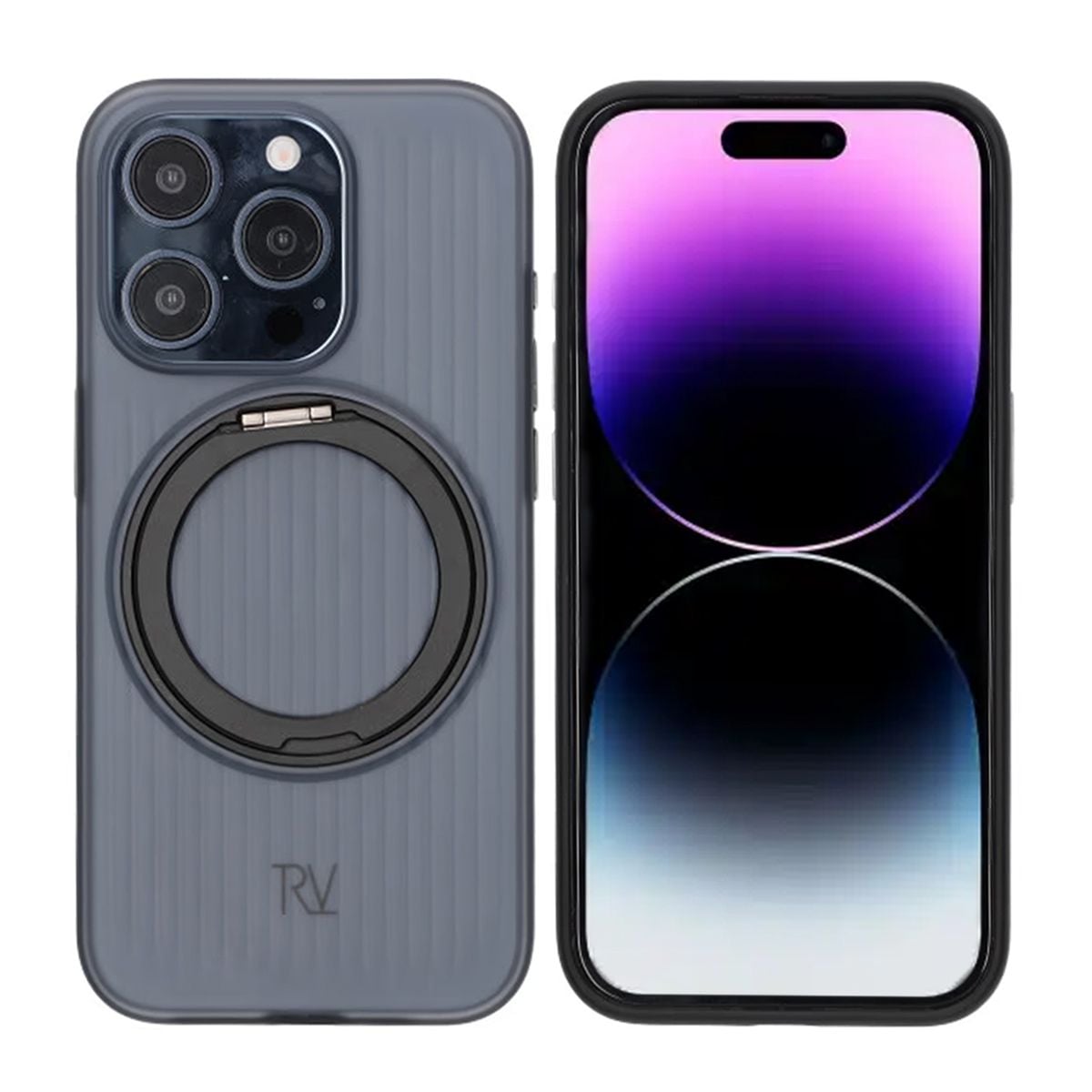 iPhone 15 Pro Max Rvelon Skal Roterande Magnet Stativ - Svart image 1