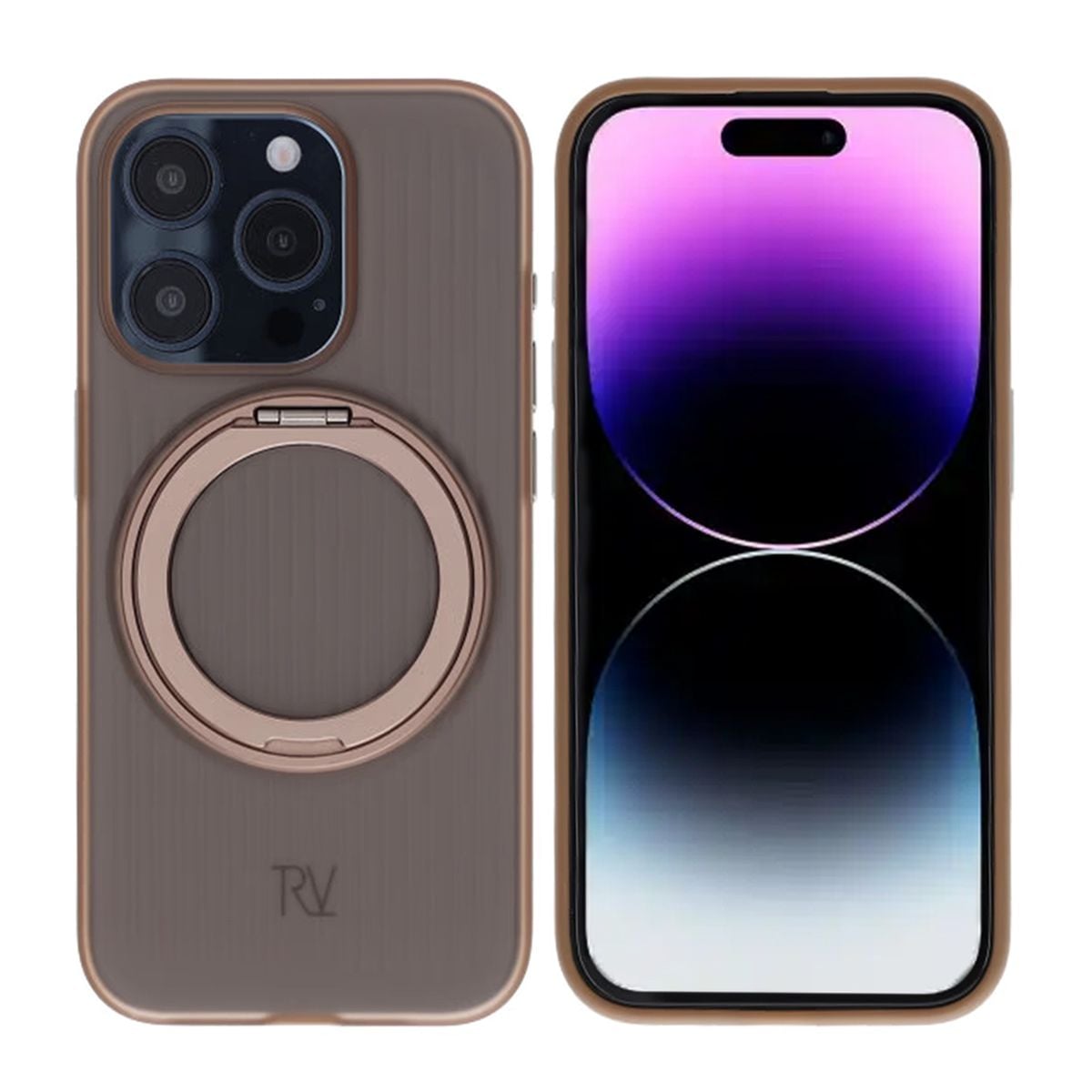 iPhone 15 Pro Rvelon Skal Roterande Magnet Stativ - Brons image 1