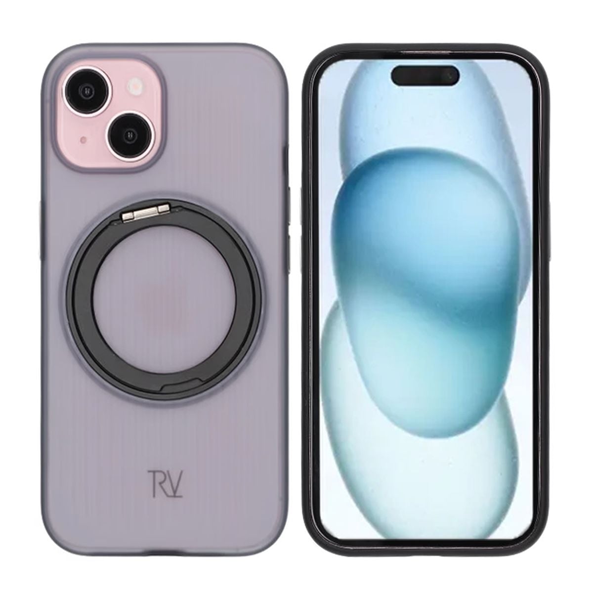 iPhone 15 Rvelon Skal Roterande Magnet Stativ - Svart image 1