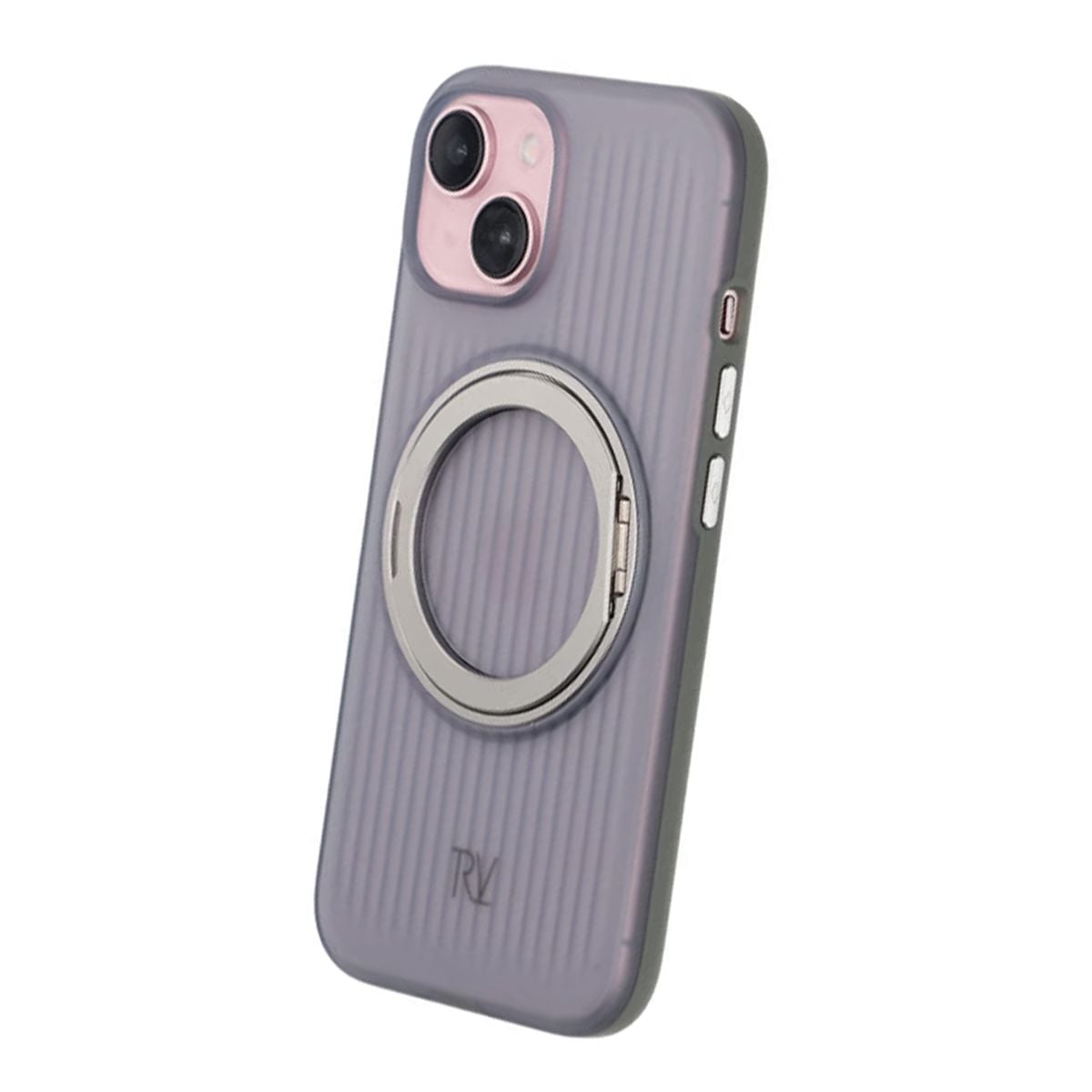 iPhone 15 Rvelon Skal Roterande Magnet Stativ - Grå image 5