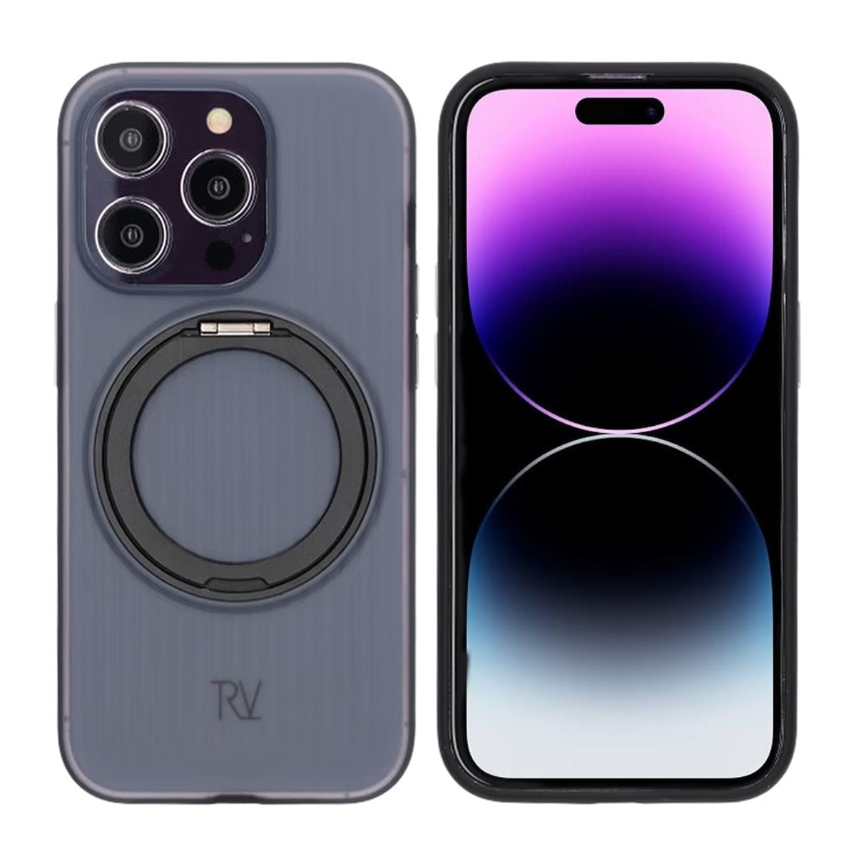 iPhone 14 Pro Rvelon Skal Roterande Magnet Stativ - Svart image 1