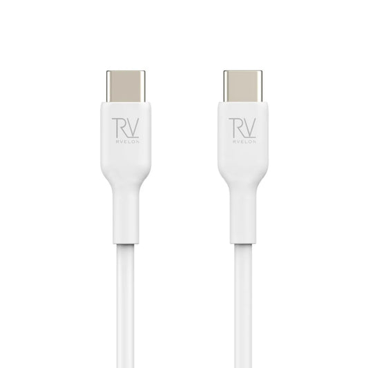 Rvelon USB-C Laddkabel 60W Snabbladdning 2m - Vit image 2