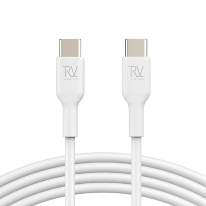 Rvelon USB-C Laddkabel 60W Snabbladdning 2m - Vit image 3