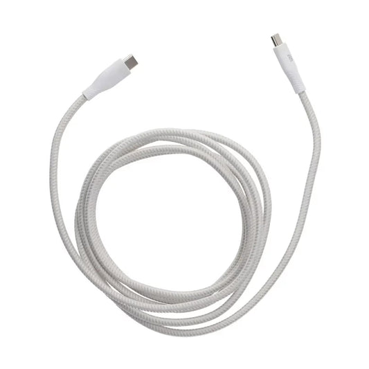 Rvelon USB-C Flätad Laddkabel 60W Snabbladdning 2m - Vit image 1