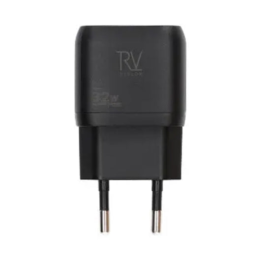 Rvelon Väggladdare USB-C + 2x USB-A 32W GaN - Svart image 2