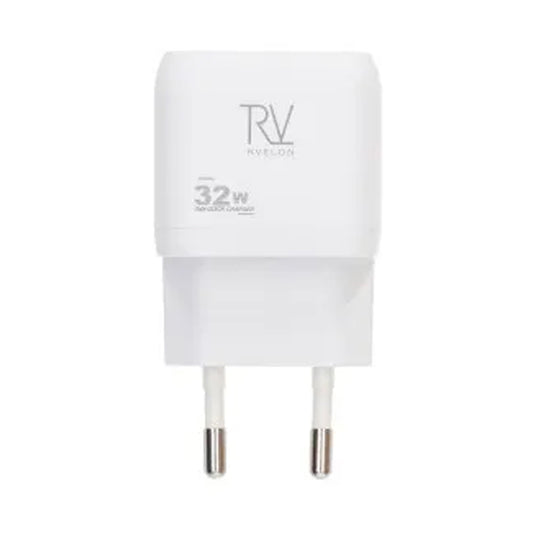 Rvelon Väggladdare USB-C + 2x USB-A 32W GaN - Vit image 2