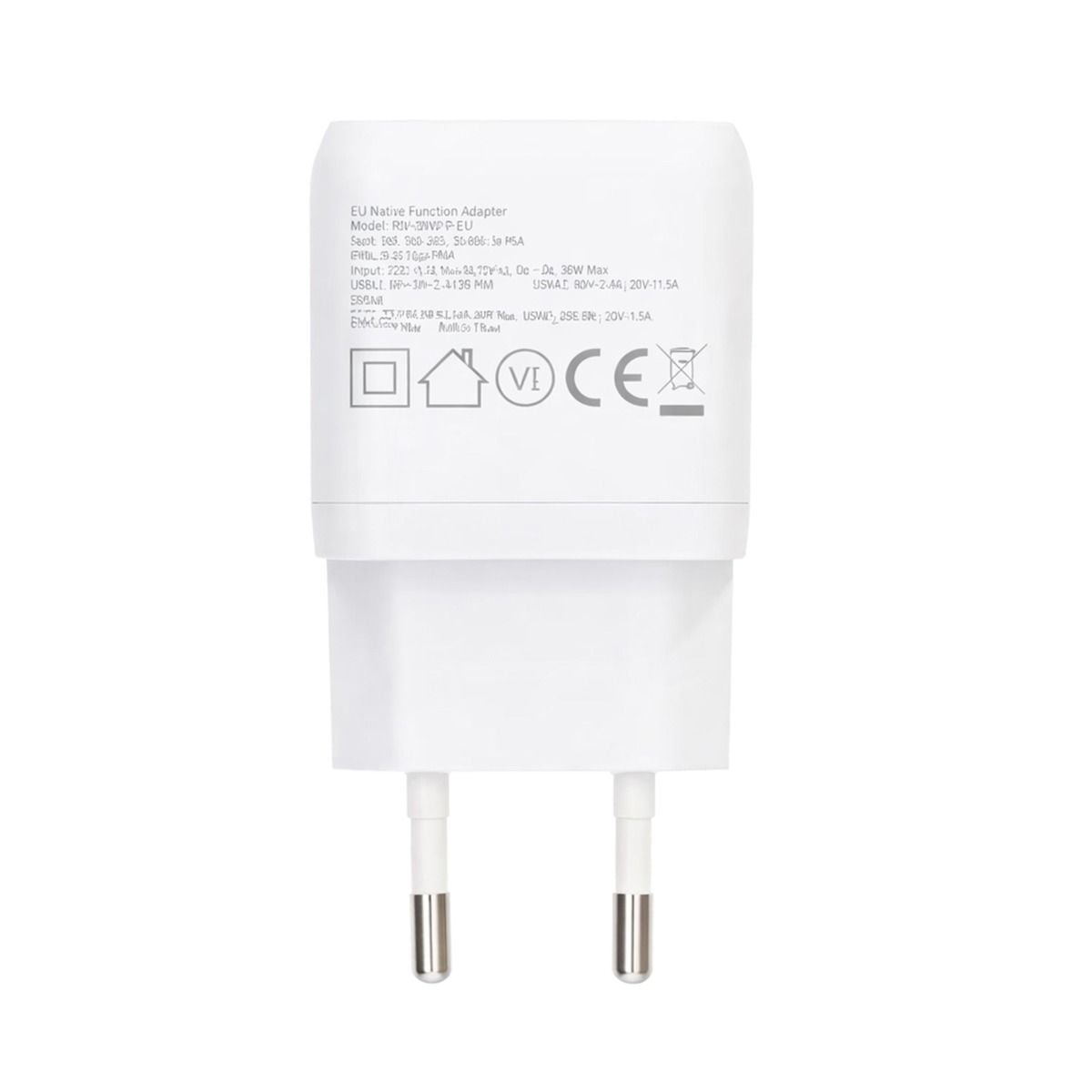 Rvelon Väggladdare USB-C + 2x USB-A 32W GaN - Vit image 3