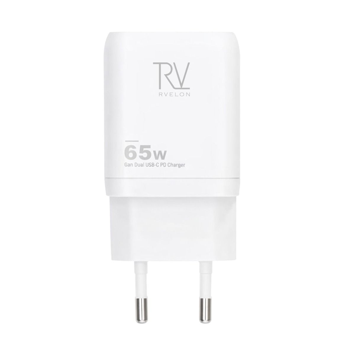 Rvelon Väggladdare 2x USB-C + USB-A 65W GaN - Vit image 2