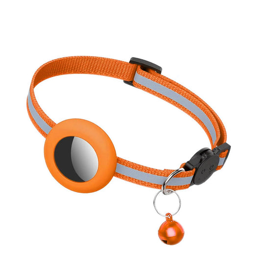 AirTag Katthalsband justerbart med Reflex och Bjällra - Orange image 2