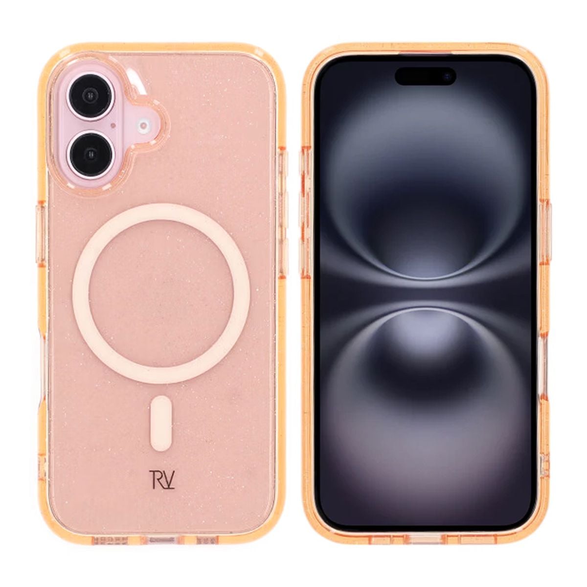iPhone 16 Rvelon Mobilskal TPU med MagSafe - Glitter Guld image 1