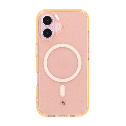 iPhone 16 Rvelon Mobilskal TPU med MagSafe - Glitter Guld image 3