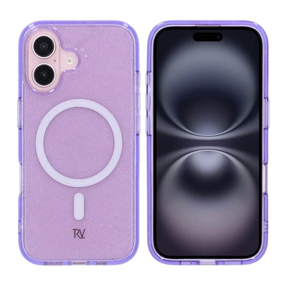 iPhone 16 Rvelon Mobilskal TPU med MagSafe - Glitter Lila image 1
