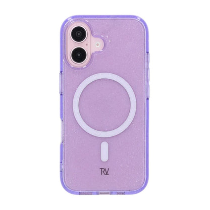 iPhone 16 Rvelon Mobilskal TPU med MagSafe - Glitter Lila image 3