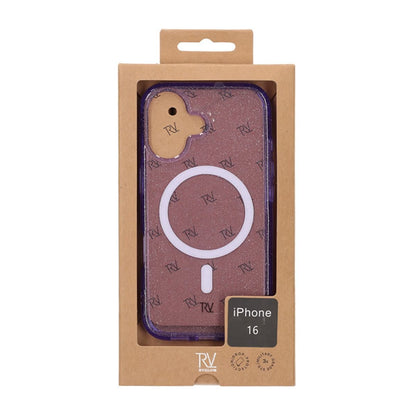 iPhone 16 Rvelon Mobilskal TPU med MagSafe - Glitter Lila image 6