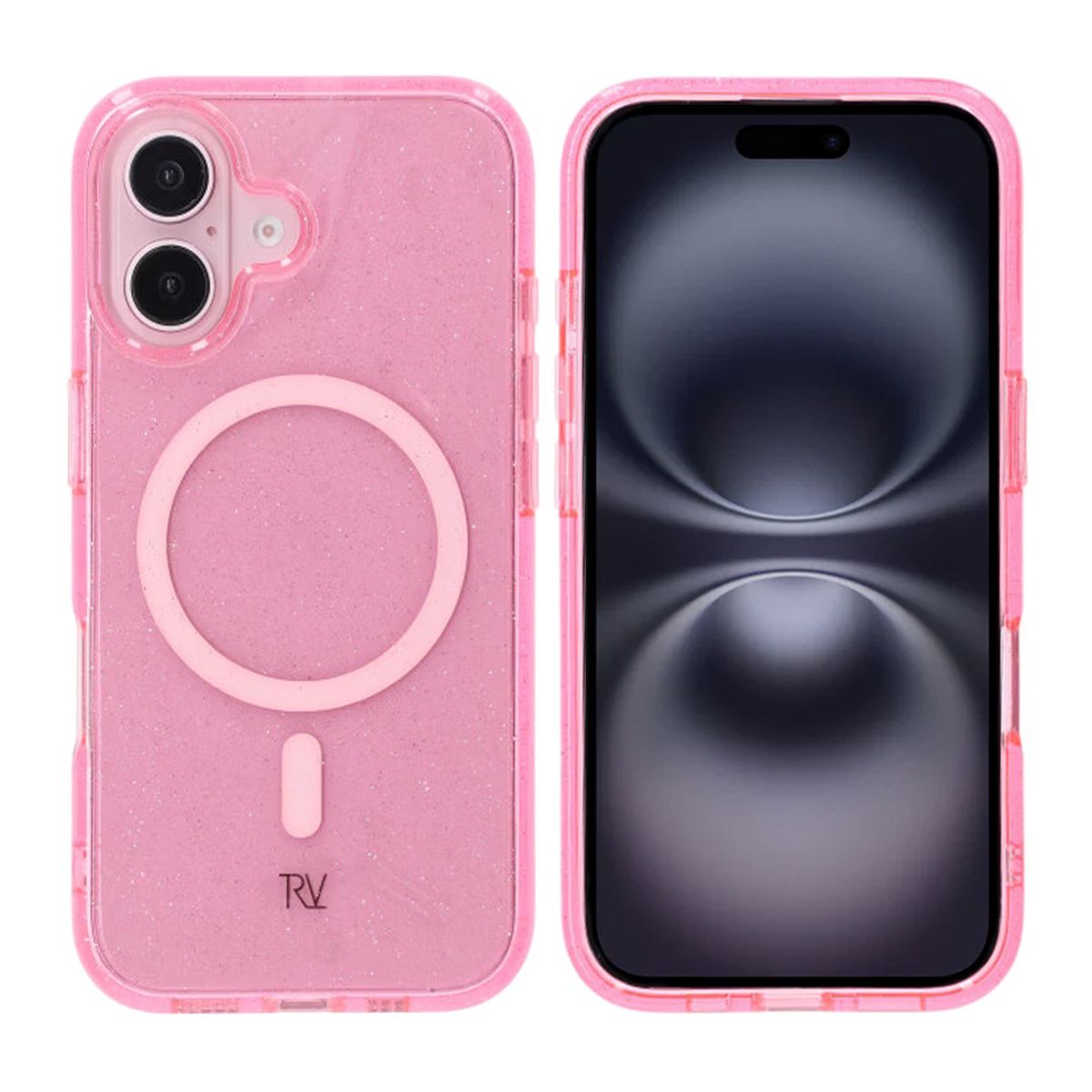 iPhone 16 Rvelon Mobilskal TPU med MagSafe - Glitter Rosa image 1