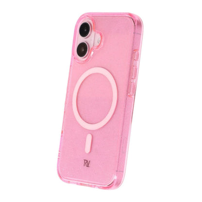 iPhone 16 Rvelon Mobilskal TPU med MagSafe - Glitter Rosa image 4