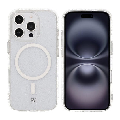 iPhone 16 Pro Rvelon Mobilskal TPU med MagSafe - Glitter Vit image 1