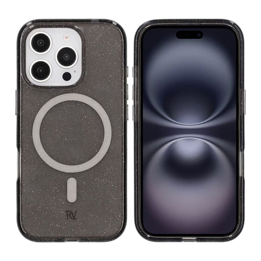 iPhone 16 Pro Rvelon Mobilskal TPU med MagSafe - Glitter Svart image 1