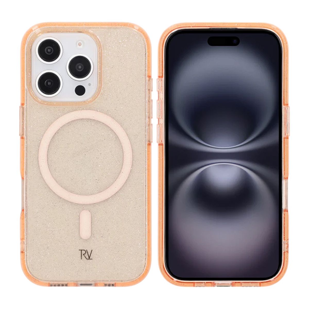 iPhone 16 Pro Rvelon Mobilskal TPU med MagSafe - Glitter Guld image 1