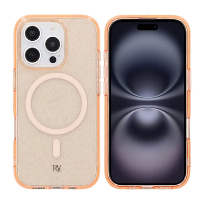 iPhone 16 Pro Rvelon Mobilskal TPU med MagSafe - Glitter Guld image 1