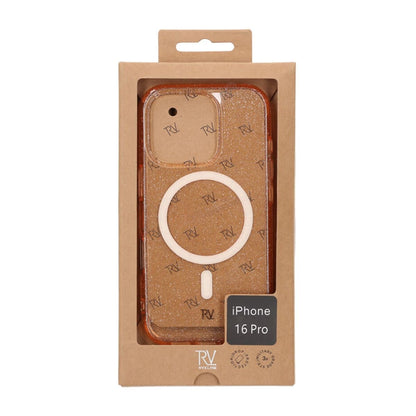 iPhone 16 Pro Rvelon Mobilskal TPU med MagSafe - Glitter Guld image 5
