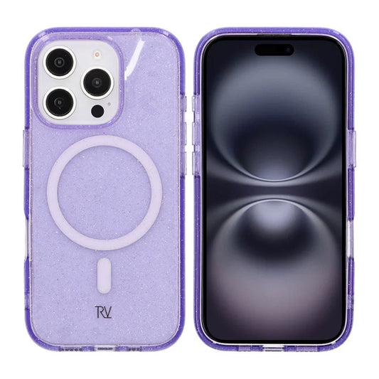 iPhone 16 Pro Rvelon Mobilskal TPU med MagSafe - Glitter Lila image 1