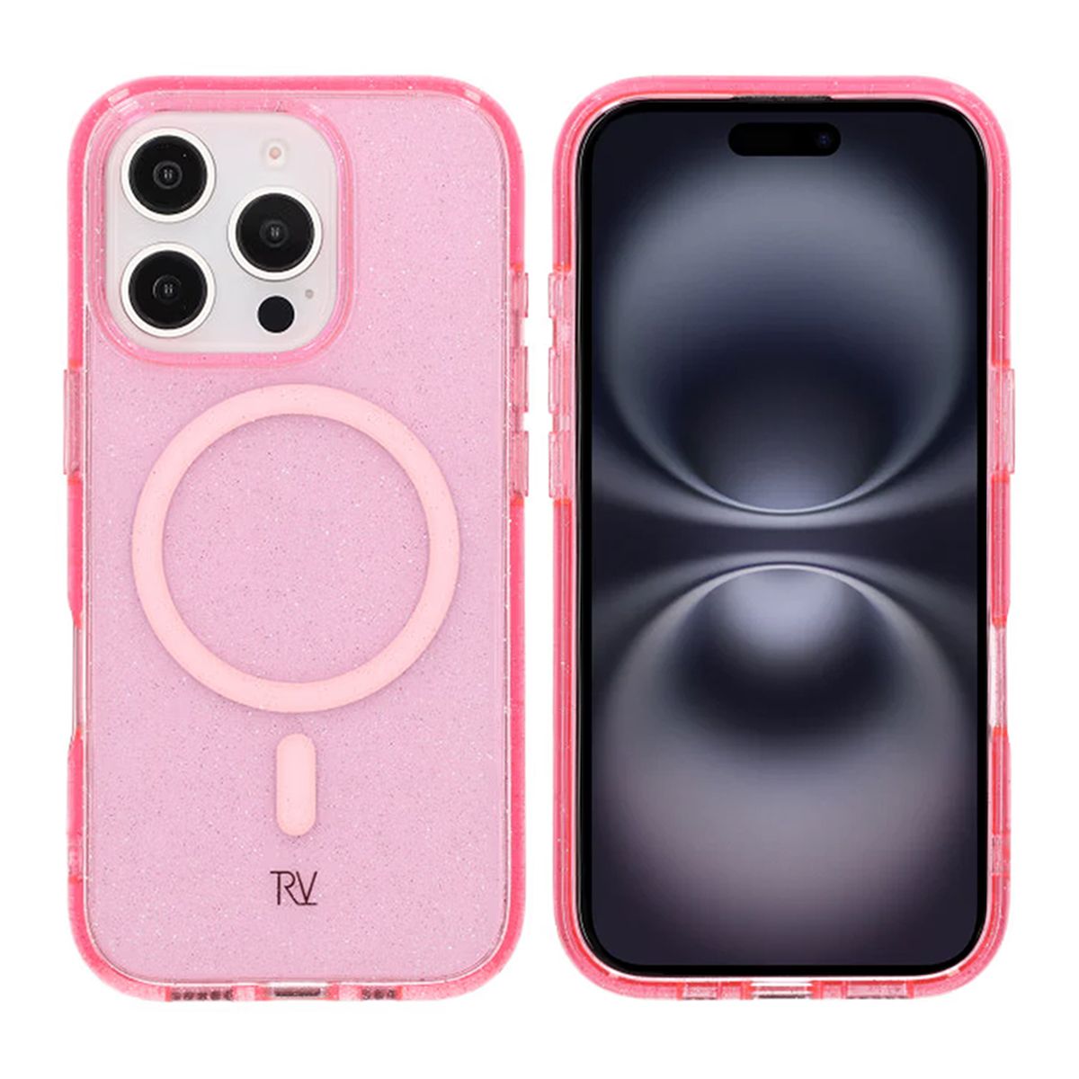 iPhone 16 Pro Rvelon Mobilskal TPU med MagSafe - Glitter Rosa image 1