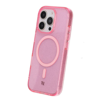 iPhone 16 Pro Rvelon Mobilskal TPU med MagSafe - Glitter Rosa image 4