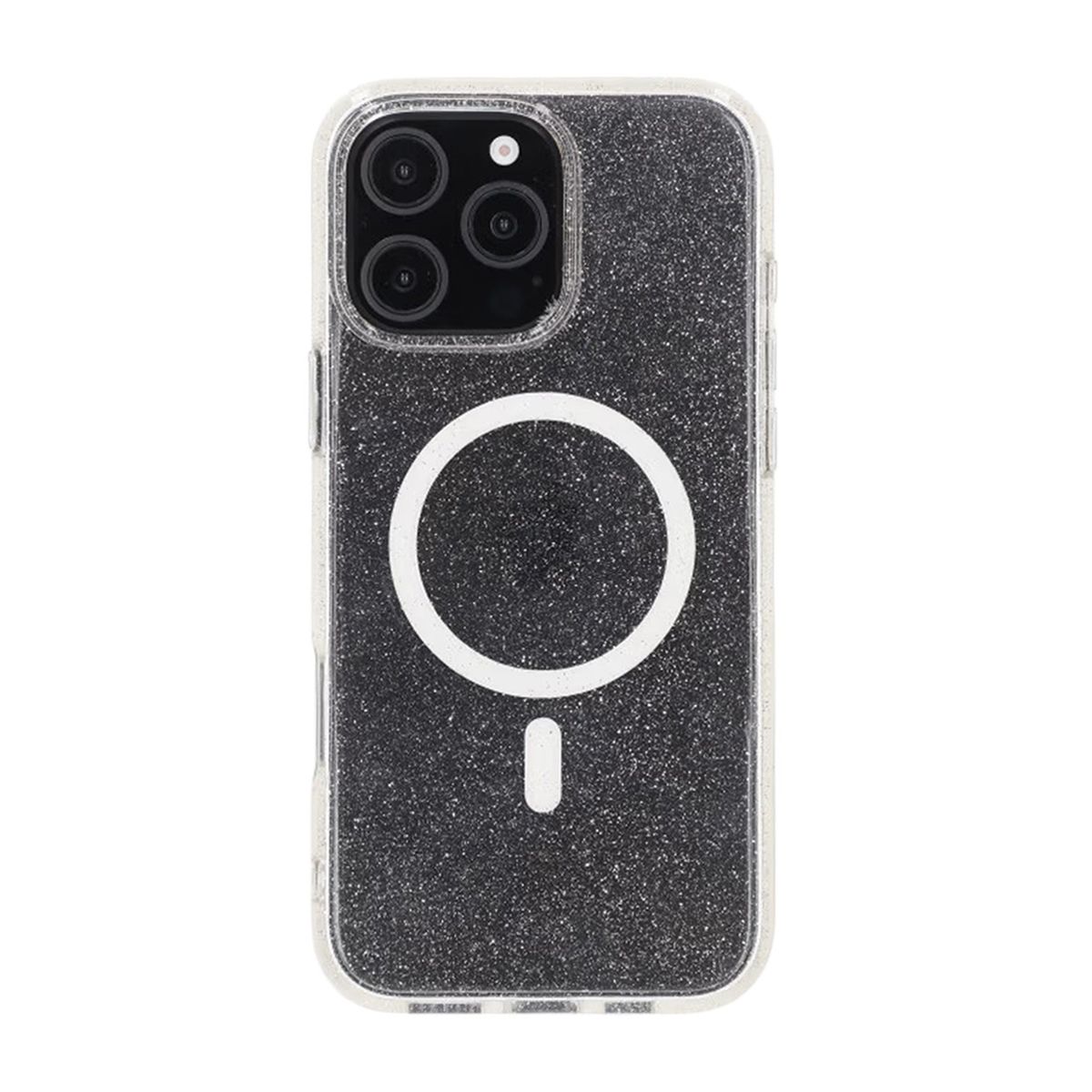 iPhone 16 Pro Max Rvelon Mobilskal TPU med MagSafe - Glitter Vit image 3