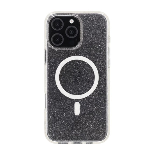 iPhone 16 Pro Max Rvelon Mobilskal TPU med MagSafe - Glitter Vit image 3