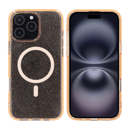 iPhone 16 Pro Max Rvelon Mobilskal TPU med MagSafe - Glitter Guld image 1