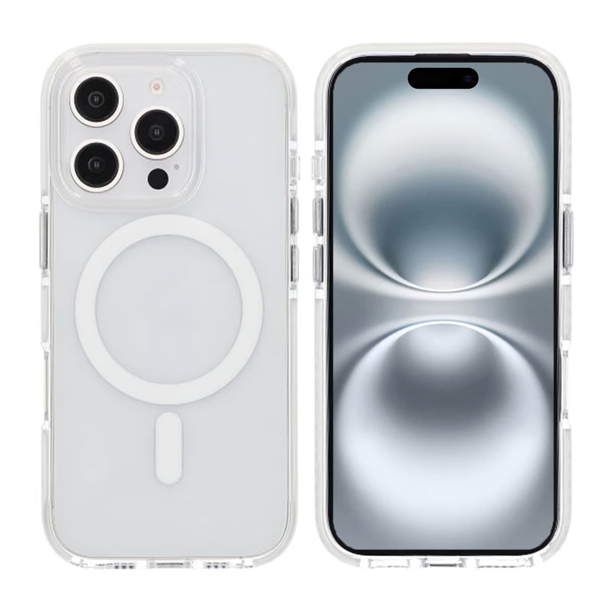 iPhone 16 Pro Mobilskal Magnet Dubbelskydd - Vit image 1