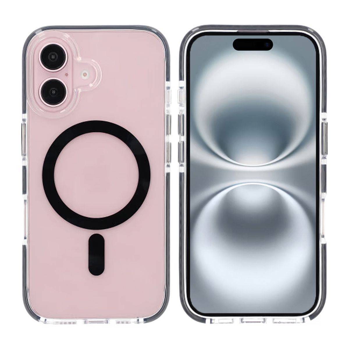 iPhone 16 Mobilskal Magnet Dubbelskydd - Svart image 1