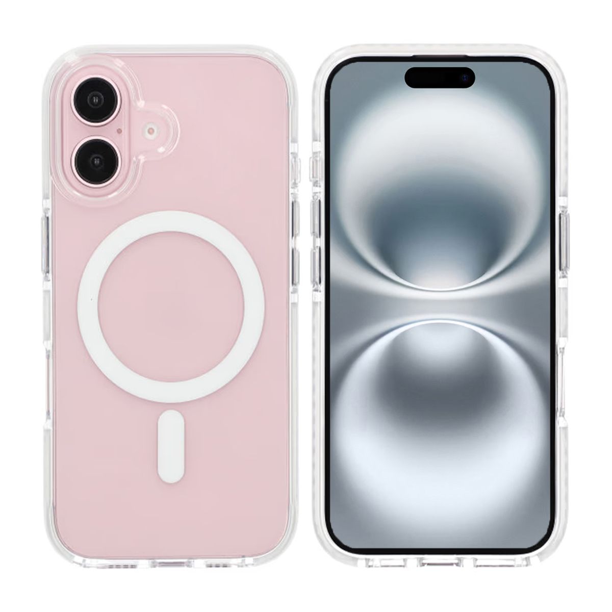 iPhone 16 Mobilskal Magnet Dubbelskydd - Vit image 1
