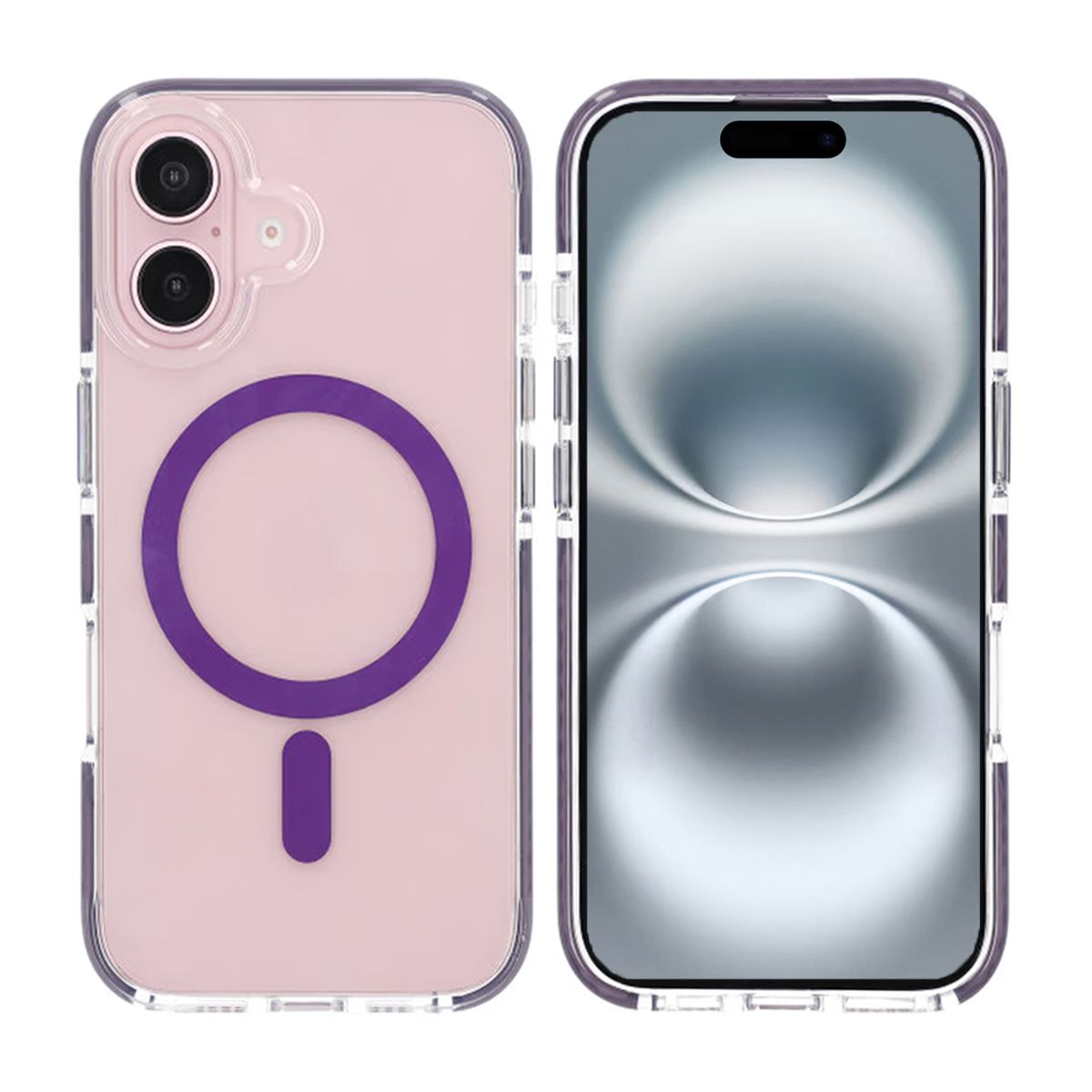 iPhone 16 Mobilskal Magnet Dubbelskydd - Lila image 1
