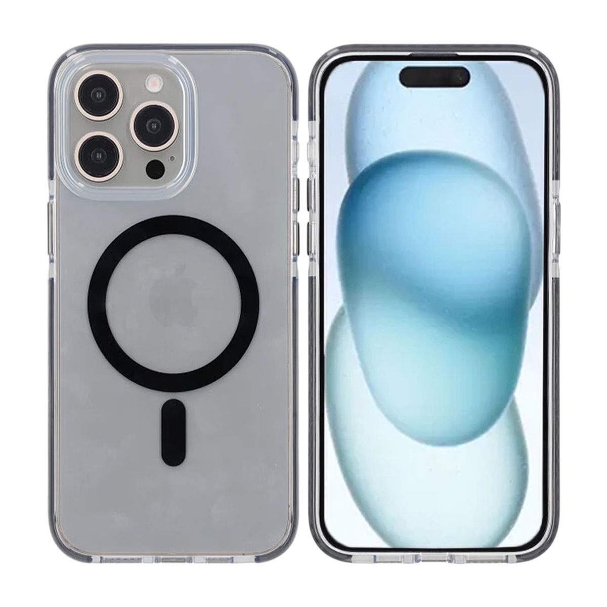iPhone 15 Pro Mobilskal Magnet Dubbelskydd - Svart image 1