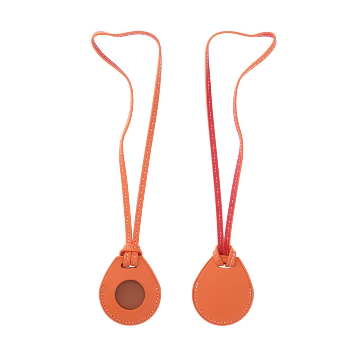 AirTag Fodral med Rem i PU-Läder - Orange image 1