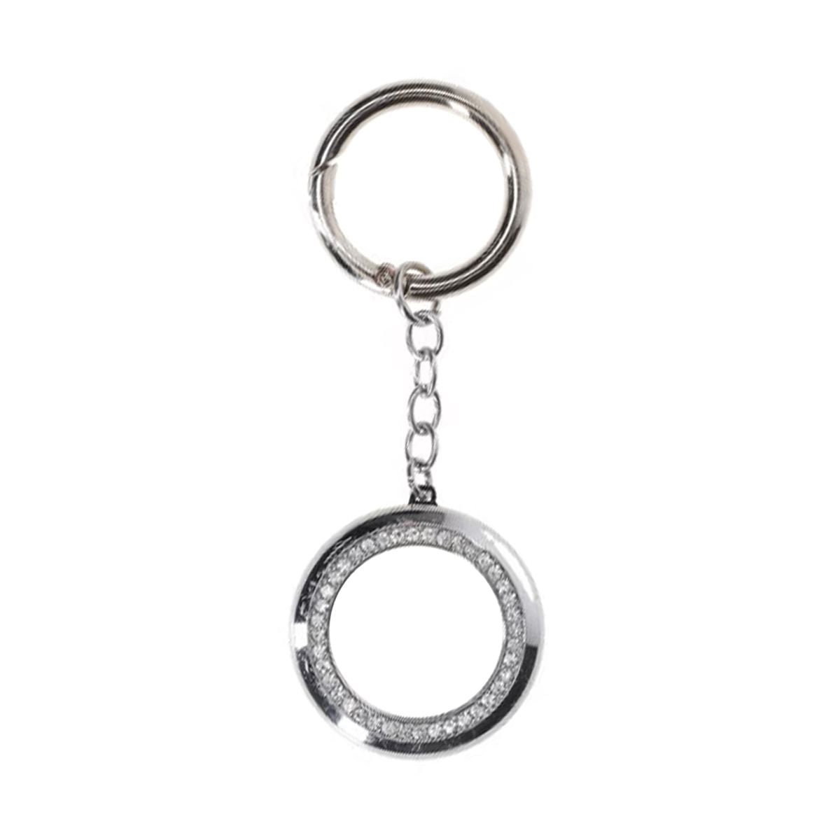 AirTag Nyckelring med Kristalldetaljer - Silver image 1